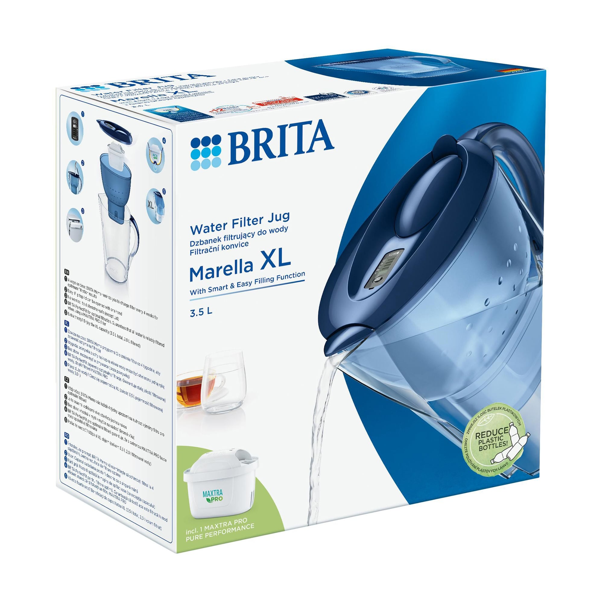 Фільтр-глечик для води Brita Marella XL MX Pro, синій, 3.5 л